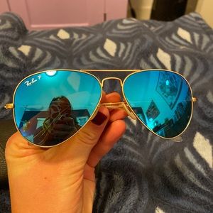 Ray-ban aviators, polarized flash lenses